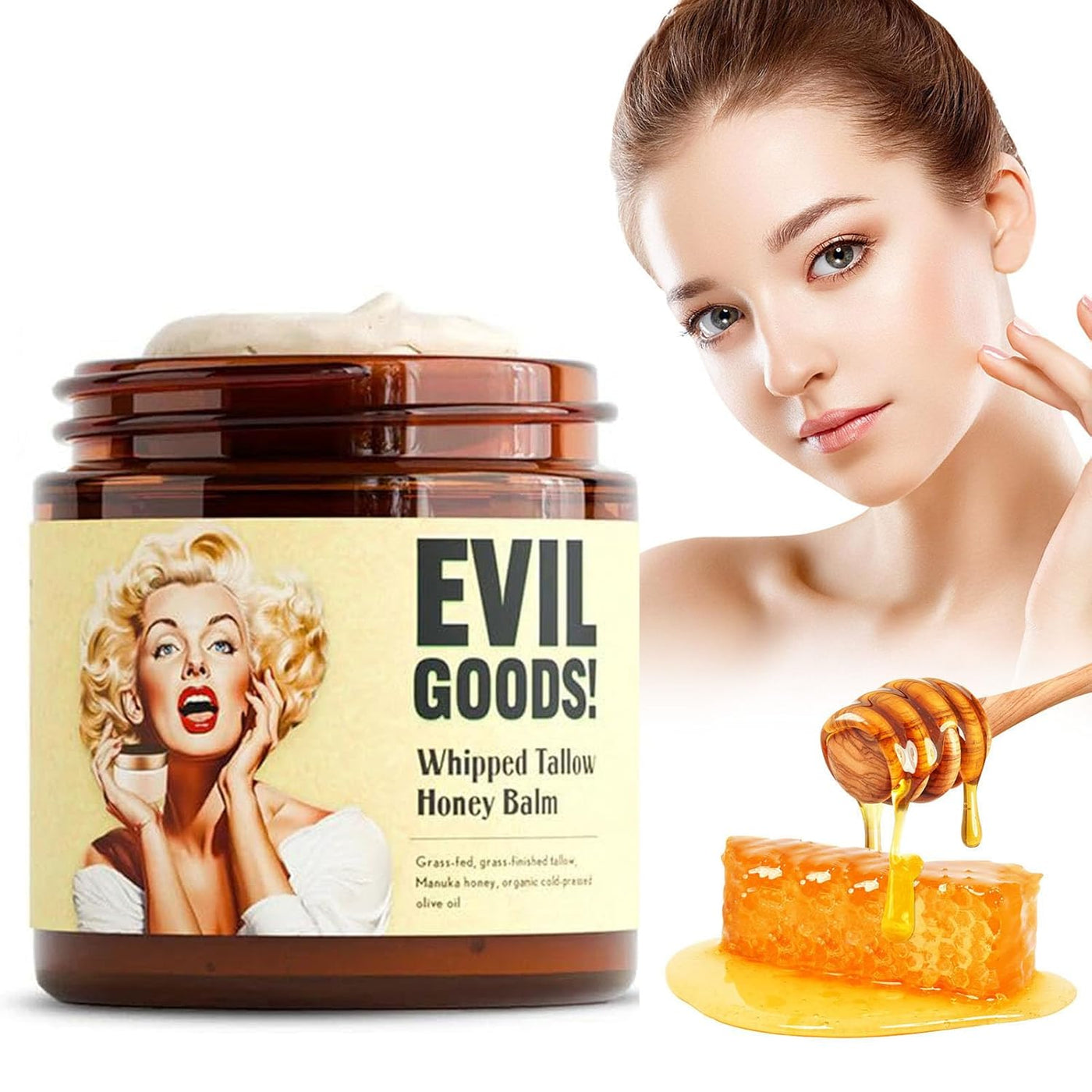 Tarro de balsamo facial Evil Good de sebo de ternera batido y miel