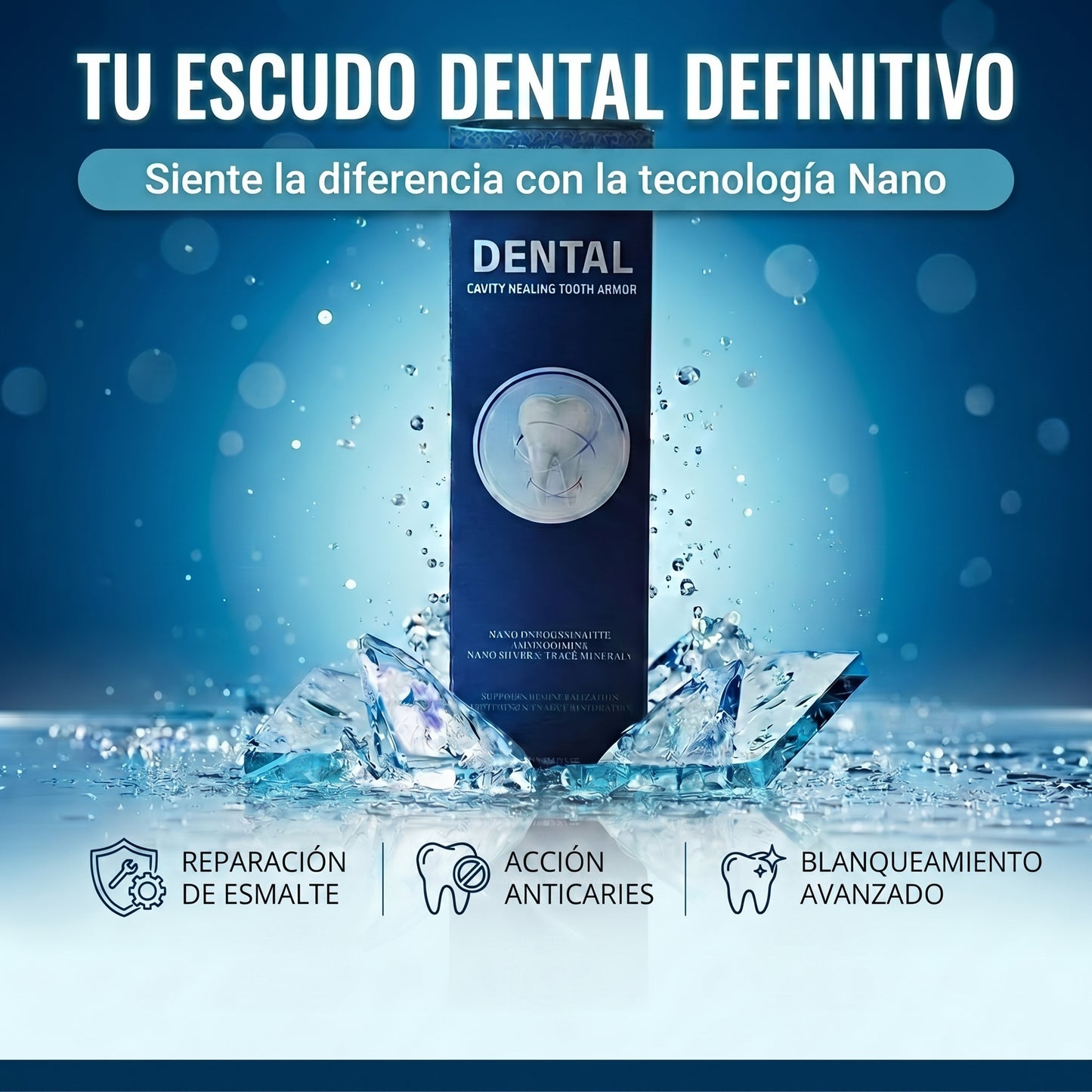 Caja azul de pasta dental remineralizante Dental Cavity Healing
